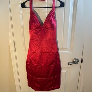 Hot pink evening dress